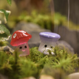 Leuchtender Pilz als Dekoration für deinen Glasgarten, Flaschengarten oder Terrarium